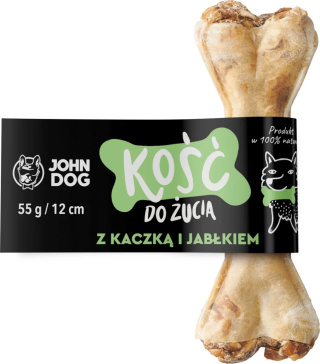 Kość do żucia z dodatkiem kaczki i jabłka John Dog – 12 cm