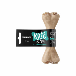 Kość z końskiej skóry w skórze konia 100% - 12cm John Dog
