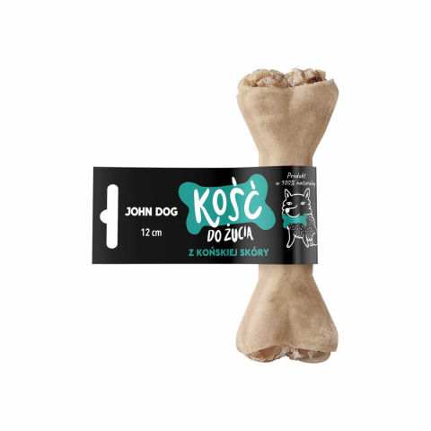 Kość z końskiej skóry w skórze konia 100% - 12cm John Dog Kość z końskiej skóry w skórze konia 100% - 12cm John Dog