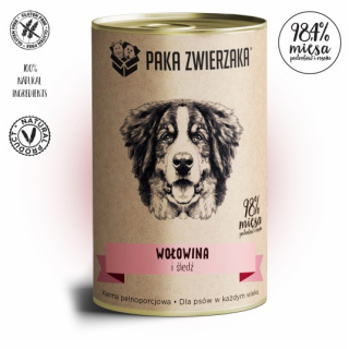 Paka Zwierzaka Karma mokra Wołowina i śledź 400g