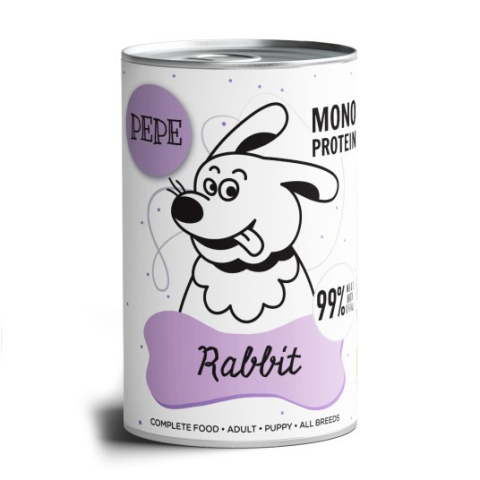 Paka Zwierzaka Karma mokra PEPE Rabbit (królik) 400g Paka Zwierzaka Karma mokra PEPE Rabbit (królik) 400g