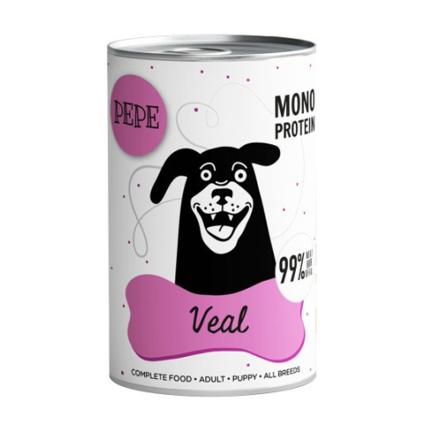 Paka Zwierzaka Karma mokra PEPE Veal (cielęcina) 400g Paka Zwierzaka Karma mokra PEPE Veal (cielęcina) 400g