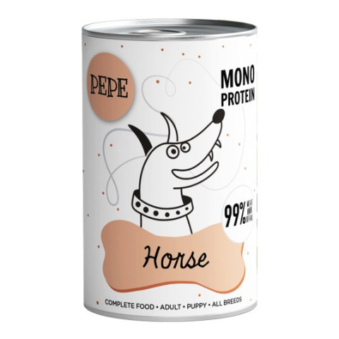 Paka Zwierzaka Karma mokra PEPE Horse (konina) 400g Paka Zwierzaka Karma mokra PEPE Horse (konina) 400g