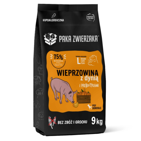 Paka ZwierzakaKarma sucha Wieprzowina z dynią "L" 9kg Paka ZwierzakaKarma sucha Wieprzowina z dynią "L" 9kg