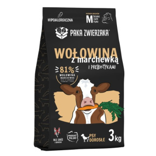 Paka Zwierzaka Karma sucha Wołowina z marchewką "M" 3 kg