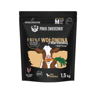 Paka Zwierzaka Karma sucha Wołowina z marchewką "M" 1,5kg