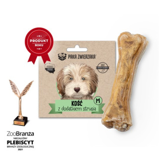 Paka Zwierzaka Kość z dodatkiem strusia M 12 cm