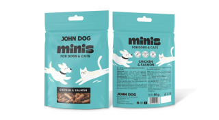 Przysmak dla psa i kota John Dog Minis Kurczak Łosoś 80 g