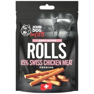 Rurki John Dog for Cats Soft. Kurczak szwajcarski – 85% 50g