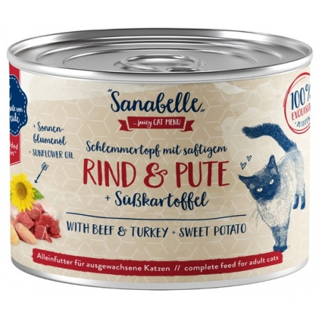 Sanabelle Wołowina, indyk i batat puszka 180g Sanabelle Wołowina, indyk i batat puszka 180g
