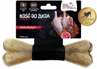 Syta Micha Kość do żucia dla psa z kaczką i malinami 13,5 cm