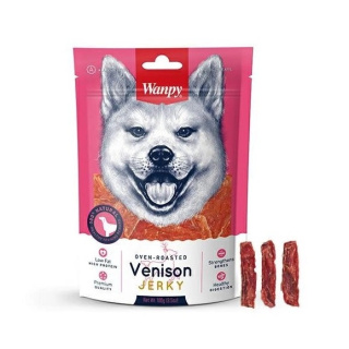 WANPY 100g VENISON JERKY Kawałki dziczyzny dla psa