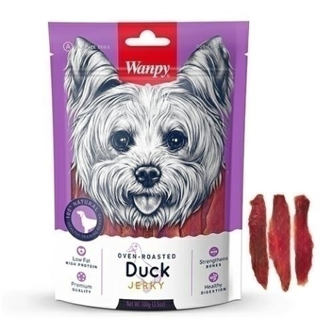 WANPY PIES 100g DUCK JERKY Kawałki piersi z kaczki WANPY PIES 100g DUCK JERKY Kawałki piersi z kaczki