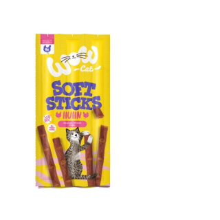 WOW CAT Soft Sticks Huhn - miękkie, mięsne kabanosy dla kota, drób z wątróbką wołową 6 szt. 30g