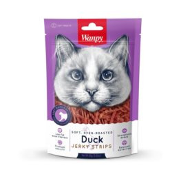 Wanpy Duck Jerky Strips miękkie paseczki z kaczki dla kotów 80g