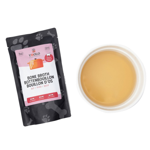 YDOLO Bone Broth Beef - bulion kolagenowy z kości wołowych dla psów i kotów 230 ml YDOLO Bone Broth Beef - bulion kolagenowy z kości wołowych dla psów i kotów 230 ml