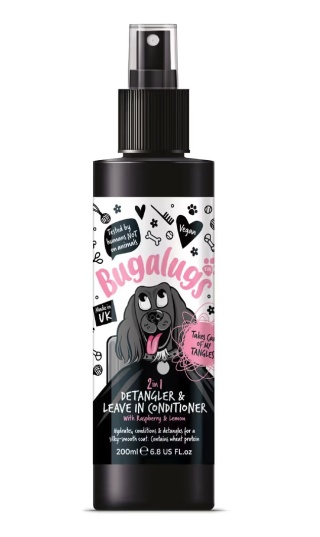 Bugalugs 2in1 Detangler & Leave in Conditioner 200ml - odżywka ułatwiająca rozczesywanie dla psa, zapach maliny z cytryną