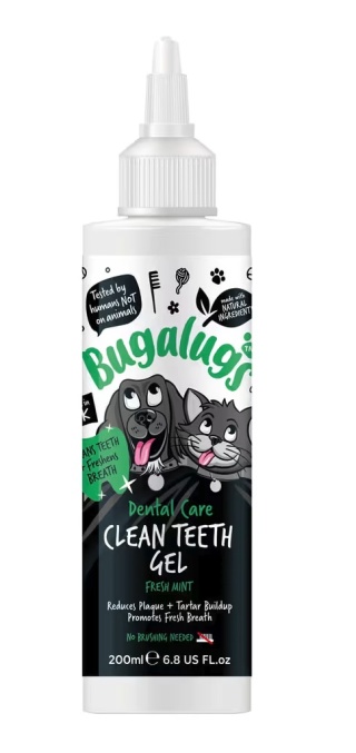 Bugalugs Dental Care Clean Teeth Gel 200ml - pasta do zębów dla psa i kota bez szczotkowania, miętowy żel