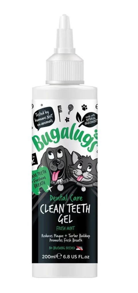 Bugalugs Dental Care Clean Teeth Gel 200ml - pasta do zębów dla psa i kota bez szczotkowania, miętowy żel Bugalugs Dental Care Clean Teeth Gel 200ml - pasta do zębów dla psa i kota bez szczotkowania, miętowy żel