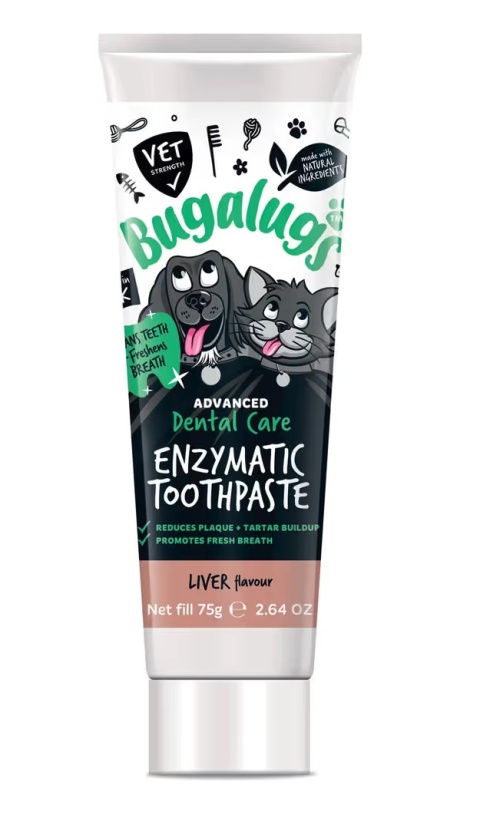 Bugalugs Enzymatic Toothpaste 75g - enzymatyczna pasta do zębów dla psa i kota, o smaku wątróbki Bugalugs Enzymatic Toothpaste 75g - enzymatyczna pasta do zębów dla psa i kota, o smaku wątróbki