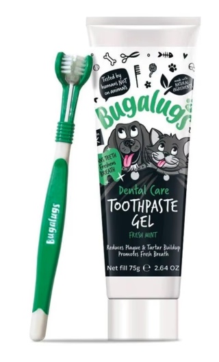 Bugalugs Dental Care Kit Fresh Mint 75g - pasta do zębów ze szczoteczką, dla psa i kota