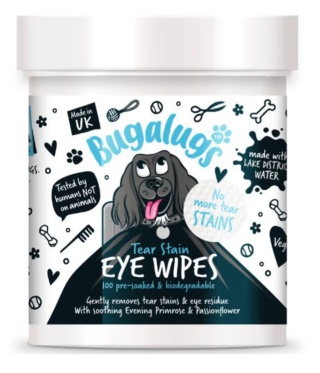 Bugalugs Tear Stain Eye Wipes 100szt. - biodegradowalne waciki do czyszczenia okolic oczu psa