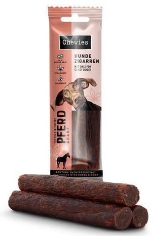 CHEWIES HUNDEZIGARREN PFERD & HANF CYGARO Z KONINĄ I KONOPIĄ 75G