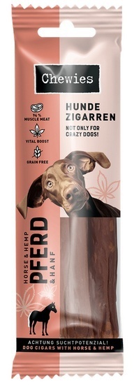 CHEWIES HUNDEZIGARREN PFERD & HANF CYGARO Z KONINĄ I KONOPIĄ 75G