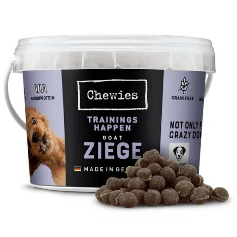 Chewies Trainings-Happen Koza monobiałkowe, bezzbożowe wiaderko 300g Chewies Trainings-Happen Koza monobiałkowe, bezzbożowe wiaderko 300g