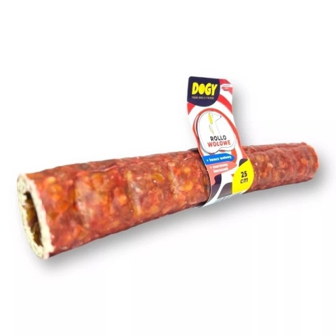 DOGY - ROLLO Wołowe Rurka ze Żwaczem i Burakiem 25cm