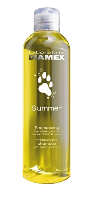 Diamex Summer - hypoalergiczny szampon do wszystkich rodzajów sierści, o zapachu melona, koncentrat 1:8 250ml