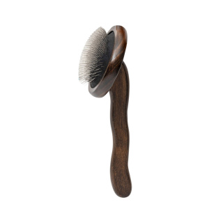 Ekskluzywna szczotka pudlówka, dla psów i kotów, drewno bukowe, stal, wym. 9,1x17,2cm