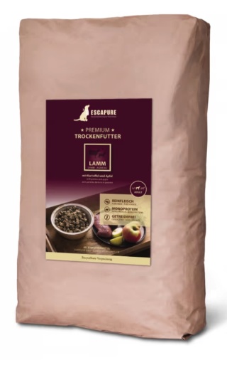 Escapure Premium Lamm - wysokiej jakości karma dla psa, jagnięcina wypiekana w piecu - 12 kg