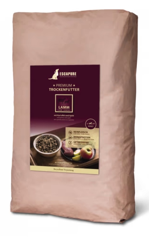 Escapure Premium Lamm - wysokiej jakości karma dla psa, jagnięcina wypiekana w piecu - 12 kg Escapure Premium Lamm - wysokiej jakości karma dla psa, jagnięcina wypiekana w piecu - 12 kg