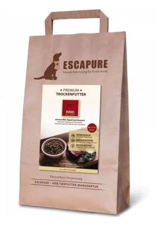 Escapure Premium Puppy Rind - wysokiej jakości karma dla szczeniąt, wołowina wypiekana w piecu - 1,5kg