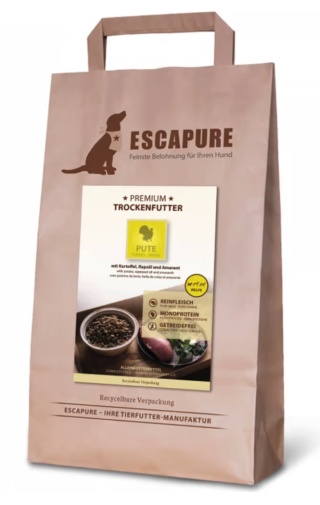 Escapure Premium Puppy Pute - wysokiej jakości karma dla szczeniąt, indyk wypiekany w piecu 4 kg