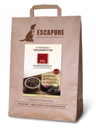 Escapure Premium Puppy Rind - wysokiej jakości karma dla szczeniąt, wołowina wypiekana w piecu - 4 kg