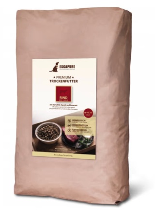 Escapure Premium Puppy Rind - wysokiej jakości karma dla szczeniąt, wołowina wypiekana w piecu - 12 kg