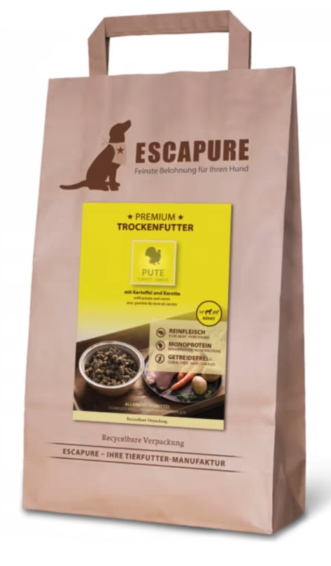 Escapure Premium Pute - wysokiej jakości karma dla psa, indyk wypiekany w piecu 4 kg Escapure Premium Pute - wysokiej jakości karma dla psa, indyk wypiekany w piecu 4 kg