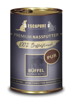 Escapure Buffel Pur - uzupełniająca mokra karma dla psa i kota, 100% bawoła - 400g