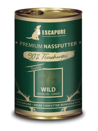Escapure Topferl Wild - mokra karma dla psa, dziczyzna z warzywami, 90% mięsa - 400g