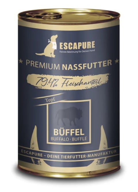 Escapure Topf Büffel - mokra karma dla psa, bawół, wołowina z warzywami Escapure Topf Büffel - mokra karma dla psa, bawół, wołowina z warzywami