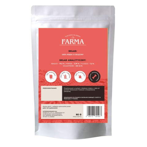 Farma Suszone Paski z Cielęciny 80g Farma Suszone Paski z Cielęciny 80g