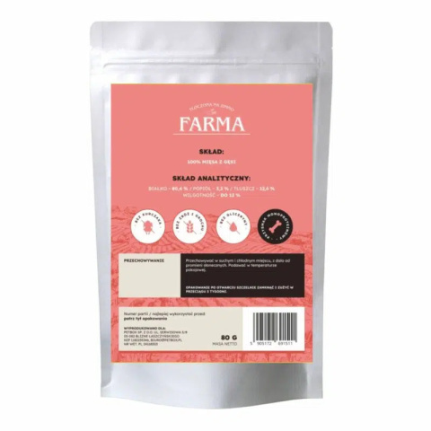 Farma Suszone Paski z Gęsiny 80g Farma Suszone Paski z Gęsiny 80g