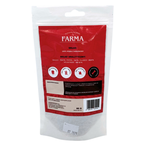 Farma Suszone Paski z Wołowiny 80g Farma Suszone Paski z Wołowiny 80g