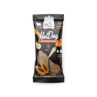 Hot Dog do żucia dla psa - warzywny z papają w skórze owcy 2 szt.