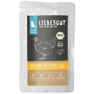 LIEBESGUT Junior Bio Huhn kurczak z płatkami kokosowymi dla kociąt 100g