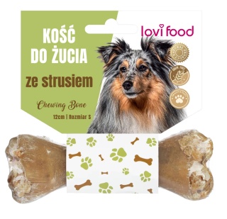 Lovi Food Chewing Bone with Ostrich S - kość do żucia dla psa, ze strusiem 12 cm 55g