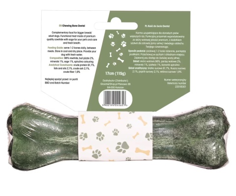 Lovi Food Dental Chewing Bone - kość do żucia dla psa, na zęby - L 17 cm 115g Lovi Food Dental Chewing Bone - kość do żucia dla psa, na zęby - L 17 cm 115g