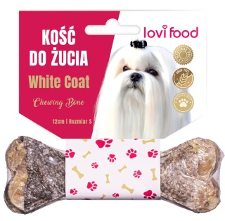 Lovi Food White Coat Chewing Bone - kość do żucia dla białego psa, z dorszem- S 12 cm 55g